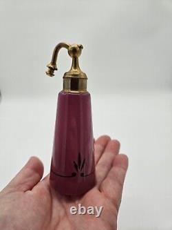 Vintage DeVilbiss West German Purple Art Deco Glass Perfume Atomizer Bottle