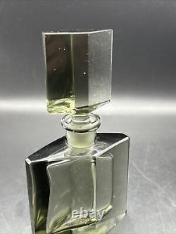 Vintage Faceted Black Perfume Bottle And Smoky Quartz West Germany Bottle