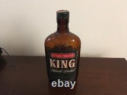 Vintage Glass Brown Forman Bourbon King Black Label Bottle, Empty, 1 Pint 60's