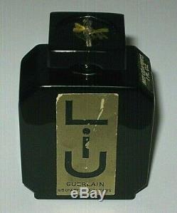 Vintage Guerlain Black Glass Baccarat Style Perfume Bottle Liu 1 OZ Empty/Open