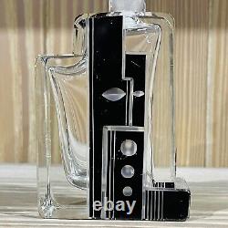 Vintage Hand Blown Art Deco Style Black Accents Collectible Decor Gift EMPTY