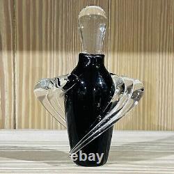 Vintage Hand Blown Art Deco Style Black Swirl Collectible Decor Gift EMPTY