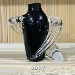 Vintage Hand Blown Art Deco Style Black Swirl Collectible Decor Gift EMPTY