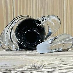 Vintage Hand Blown Art Deco Style Black Swirl Collectible Decor Gift EMPTY