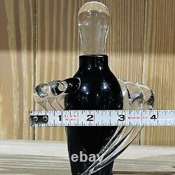 Vintage Hand Blown Art Deco Style Black Swirl Collectible Decor Gift EMPTY