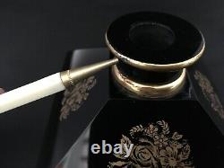 Vintage Hattie Carnegie Black Glass Inkwell Style Perfume Bottle