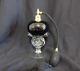 Vintage Irice Art Deco Cut Glass Black And Crystal Perfume Atomizer Bottle- 7