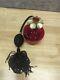 Vintage Irice Ruby Red Glass Perfume Bottle With Black Tassel Atomizer