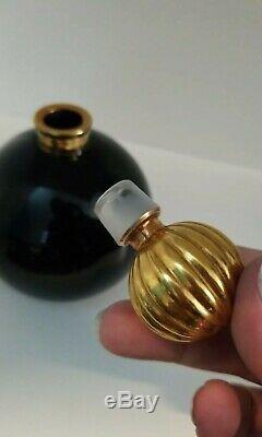 Vintage Jeanne Lanvin Perfume Bottle Arpege Black Glass Stopper XL 8 OZ Empty