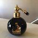 Vintage Lanvin Art Deco Black Glass Empty Perfume Bottle
