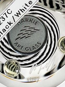 Vintage/MCM Rare Signed Paul Harrie Black/White Spiral Art Glass Perfume Bottle