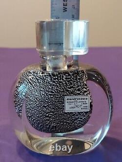 Vintage Murano Mandruzzato Italy Sommerso Black & Silver foil Perfume Bottle 5