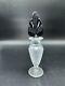 Vintage New Martinsville Clear Black Glass Art Deco Perfume Bottle Ornate