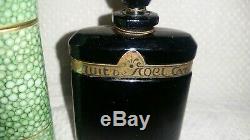 Vintage Nuit de Noel Caron, Baccarat Designed Black Glass PERFUME Bottle with Box