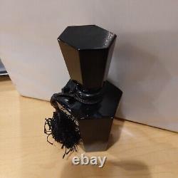 Vintage Opaque Black Glass Art Deco Style Perfume Bottle with Stopper and Tassel