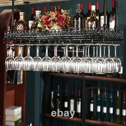 Vintage Wine Rack Hanging Glass Holder Shelf Wall Mounted Champagne Bottle Bar