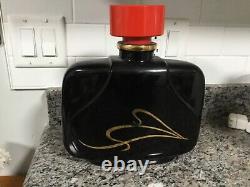 Vintage large black glass perfume display bottle