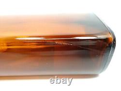 Vtg 1960s Pharmacy Bottle Amber Glass Black Plastic Cap Paper Label Joliet IL