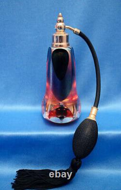 Vtg'90 Reid/Brian Maytum DiCHROiC ART GLASS IRiDESCENT PERFUME ATOMIZER, Black