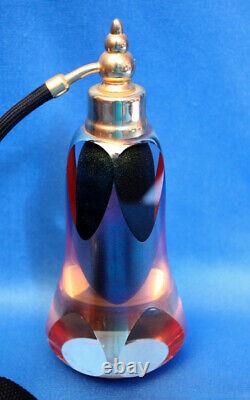 Vtg'90 Reid/Brian Maytum DiCHROiC ART GLASS IRiDESCENT PERFUME ATOMIZER, Black