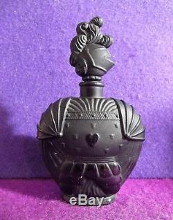 Vtg ART DECO CIRO perfume bottle FIGURAL BLACK KNIGHT antique VIARD French glass