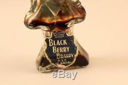 Vtg Cold Painted Glass Black Cherry Brandy Betty Boop Perfume Liquor Bottle