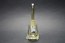 Vtg-Czech-Art-Deco-Citrine-Glass-Black Enamel Perfume Bottle Karl Palda
