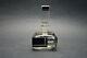 Vtg Czech Art Deco Perfume Bottle, Clear Glass Black Enamel Karl Palda