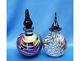 Vtg Lot Iridescent Swirl Perfume Bottle+black Spiral Stopper Glass Act, Silvestri