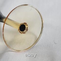 Vtg URANIUM DeVilbiss Perfume Bottle Black Cased Amber Glass Gold RARE atomizer