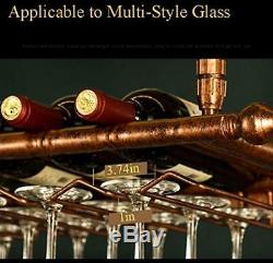 WGX Design For You Wine Bar Wall Rack 60'' Hanging Glass Rack&Hanging Bottle