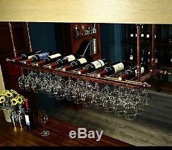 WGX Wine Bar Wall Rack 47'', Hanging Bar Glass RackHanging Bottle Holder