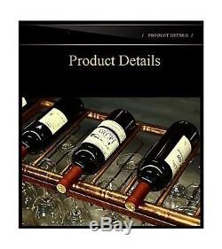 WGX Wine Bar Wall Rack 47'', Hanging Bar Glass Rack&Hanging Bottle Holder Adju