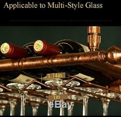 WGX Wine Bar Wall Rack 60'', Hanging Bar Glass RackHanging Bottle Holder
