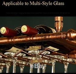 WGX Wine Bar Wall Rack 60'', Hanging Bar Glass RackHanging Bottle Holder