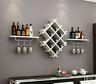 Wall Mount Wine Rack Bottle Glass Holder 4 Shelves Bar Accessories Shelf Metal
