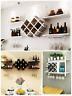 Wall Mounted Wine Rack Bottle Champagne Glass Holder Bar Accessory Metal Mdf