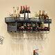 Wall Mounted Wine Rack Bottle Champagne Glass Holder Home Kitchen Bar Accessory