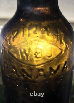 Western Gold Rush Pontiled 1850's WBJ Aspinwall Black Glass Antique Bottle