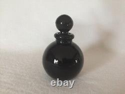 Westmoreland Black Amethyst Glass Ball Perfume or Cologne Bottles