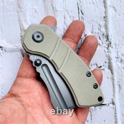 Wharncliffe Folding Knife Pocket Hunting Survival Army Tactical 154CM Steel G10