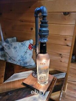 Whiskey Bottle Lamp Custom Handmade Rare Allocated Bottles Steampunk Black Pipe