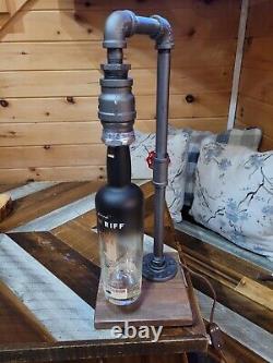 Whiskey Bottle Lamp Custom Handmade Rare Allocated Bottles Steampunk Black Pipe