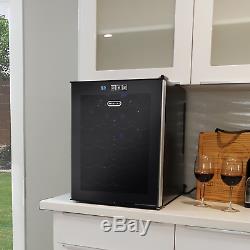Whynter 20 Bottle Thermoelectric Wine Cooler with Black Tinted Mirror Glass Door