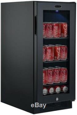Whynter Refrigerator Beverage Cooler 3.4 cu. Ft. Glass Black 33-Bottle Capacity