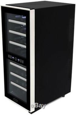 Whynter Wine Cooler Refrigerator 24 Bottle Dual Zone Touch Control Glass Door