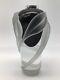 William Glasner Perfume Bottle Blown Glass Black Clear & Frosted Signed & Dated
