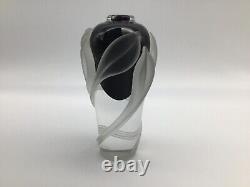 William Glasner Perfume Bottle Blown Glass Black Clear & Frosted Signed & Dated