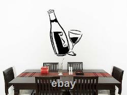 Wine Bottle and Glass Better Kitchen Living Room Decal Wall Art Sticker Picture