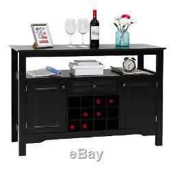 Wine Cabinet Dry Bar Rustic Storage Bottle Glass Holder Liquor Rack Furniture